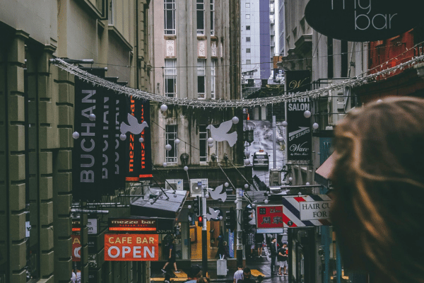 busy street in melbourne